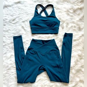 Buffbunny Rosa Sports Bra and Monarch High Rise Leggings in Nile Teal size XS